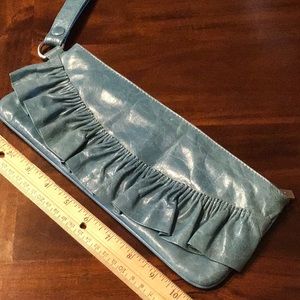 NWT blue leather Clutch